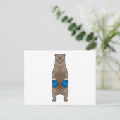 Bär als Boxer mit Boxhandschuhen Postkarte (Stehend Vorderseite)