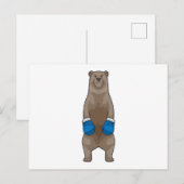 Bär als Boxer mit Boxhandschuhen Postkarte (Vorne/Hinten)