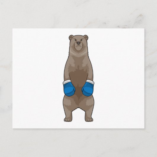 Bär als Boxer mit Boxhandschuhen Postkarte (Vorderseite)