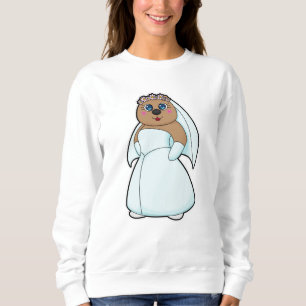 Bär als Braut mit Blumenkranz Sweatshirt