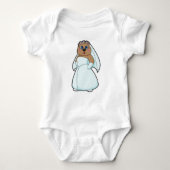 Bär als Braut mit dem Tod von Blume Baby Strampler (Vorderseite)