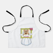 Bär als Braut mit Hochzeitskleid & Bilderrahmen.p Schürze (Vorderseite)