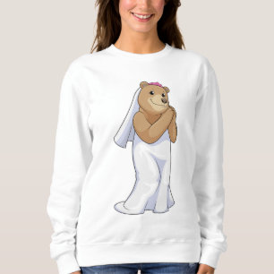 Bär als Braut mit Schleier Sweatshirt