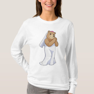 Bär als Braut mit Schleier T-Shirt