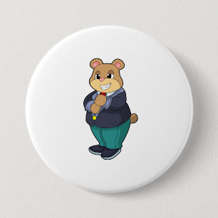 Bär als Bräutigam mit Anzug Button