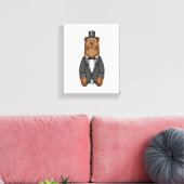 Bär als Bräutigam mit Jacke Leinwanddruck (Insitu (Wohnzimmer))