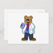 Bär als Doktor mit Stethoskop Postkarte (Vorne/Hinten)