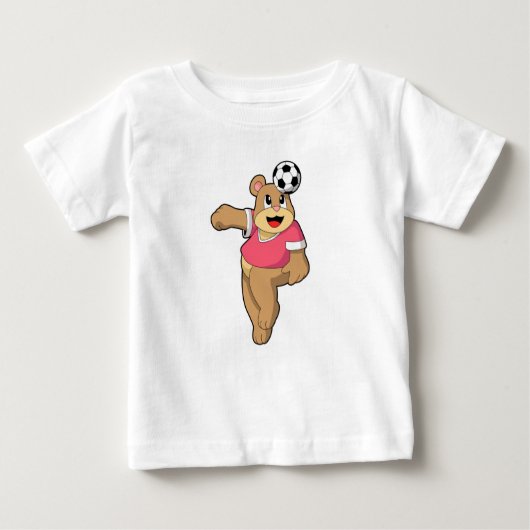 Bär als Fußballspieler mit Fußball.PNG Baby T-shirt (Vorderseite)