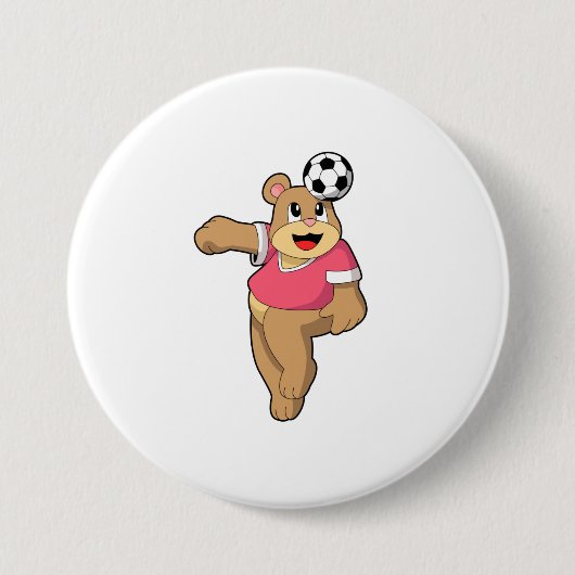 Bär als Fußballspieler mit Fußball.PNG Button (Vorderseite)