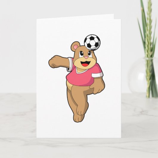 Bär als Fußballspieler mit Fußball.PNG Karte (Vorderseite)