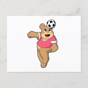 Bär als Fußballspieler mit Fußball.PNG Postkarte