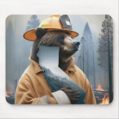 Bär als kalifornischer Feuerwehrmann Mousepad (Vorne)