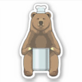 Bär als Koch mit Kochtopf Aufkleber (Vorderseite)