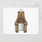 Bär als Koch mit Kochtopf Postkarte (Vorderseite)