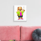 Bär als Lehrer mit Brille Leinwanddruck (Insitu (Wohnzimmer))