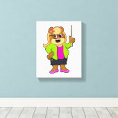 Bär als Lehrer mit Brille Leinwanddruck (Insitu (Holzboden))