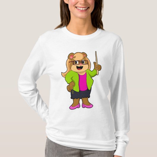 Bär als Lehrer mit Brille T-Shirt (Vorderseite)