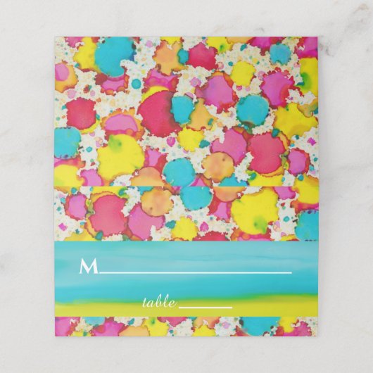 Bar an Bat Mitzvah Bunte Platzkarten (Außenseite Aufgefaltet)