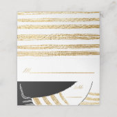 Bar an Bat Mitzvah Elegant Gold Tallit Platzkarten (Außenseite Aufgefaltet)