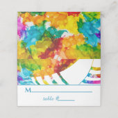 Bar an Bat Mitzvah farbenfrohe Tallit Platzkarten (Außenseite Aufgefaltet)