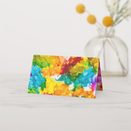 Bar an Bat Mitzvah farbenfrohe Tallit Platzkarten (Rückseite)