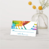 Bar an Bat Mitzvah farbenfrohe Tallit Platzkarten (Vorderseite)