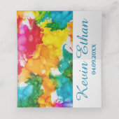 Bar an Bat Mitzvah farbenfrohe Tallit Platzkarten (Innenseite Aufgefaltet)