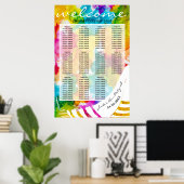Bar an Bat Mitzvah farbenfrohe Tallit Sitzkarte Poster (Heimbüro)