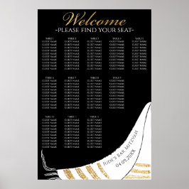 Bar an Bat Mitzvah Gold Black Tallit Seekarte Poster