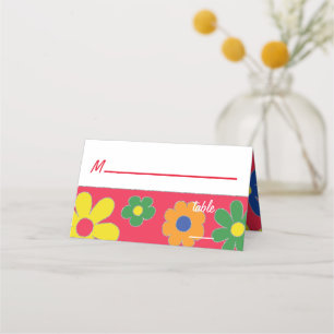 Bar an Bat Mitzvah in den 1960er Jahren Themed Pla Platzkarte