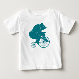 Bär auf altem Fahrrad Romper Baby T-shirt