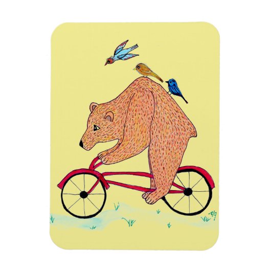 Bär auf dem Bike Magnet (Vertikal)