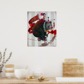 "Bär auf dem Fahrrad" Poster (Küche)
