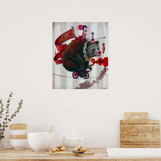 "Bär auf dem Fahrrad" Poster (Küche)