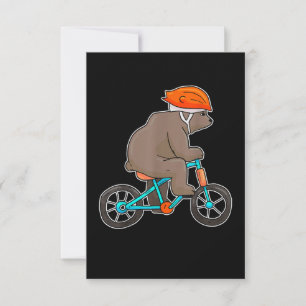 Bär auf dem Fahrrad RSVP Karte