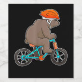 Bär auf dem Fahrrad Weinetikett (Einzelnes Label)