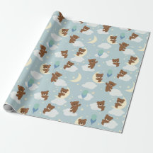 Bär auf dem Moon Baby Boy Wrapping Paper