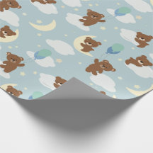 Bär auf dem Moon Baby Boy Wrapping Paper