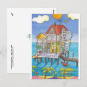 Bar auf dem Wasser Postkarte (Vorne/Hinten)