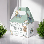 Bär auf dem Weg Blue Blume Sage Green Dusche. Geschenkschachtel