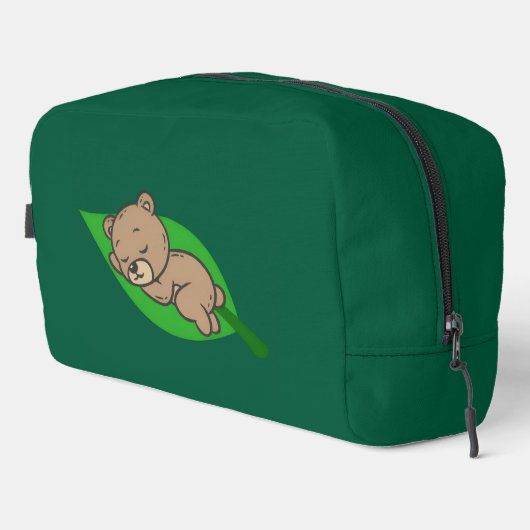 Bär auf einem Blatt Waschbeutel (Rechte Ecke)