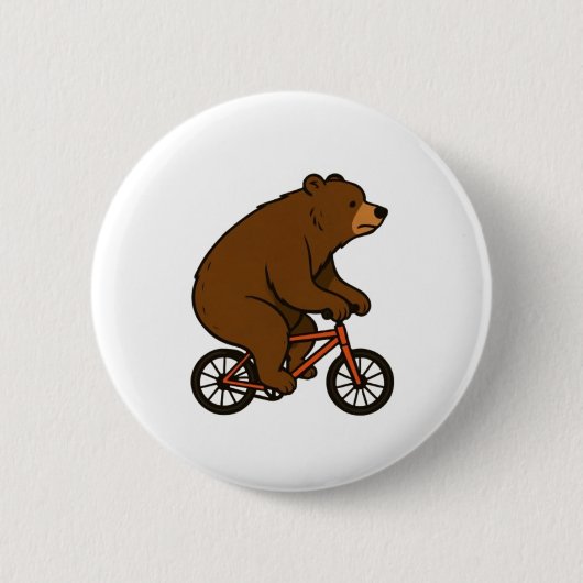 Bär auf einem Fahrrad – Wilde Fahrt Vibes Button (Vorderseite)