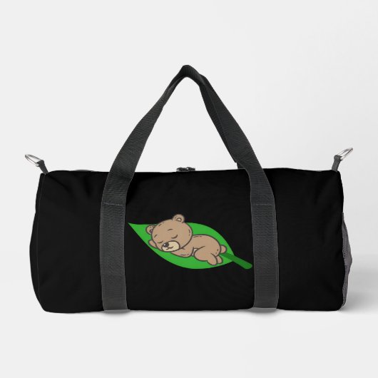 Bär auf einem kleinen Blatt Duffle Bag (Vorderseite)