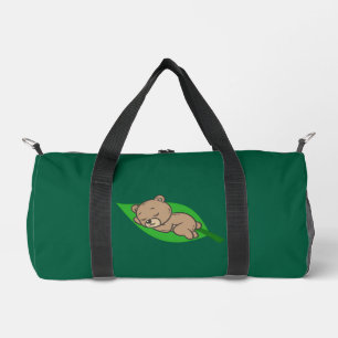Bär auf einem kleinen Blatt Duffle Bag
