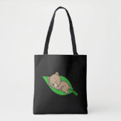 Bär auf einer Blatt-Tasche Tasche (Vorderseite)