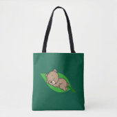 Bär auf einer Blatt-Tasche Tasche (Vorderseite)