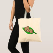 Bär auf einer Tragetasche mit Blatt (Vorderseite (Produkt))