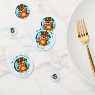 Bär auf Grasland-Geburtstag Konfetti