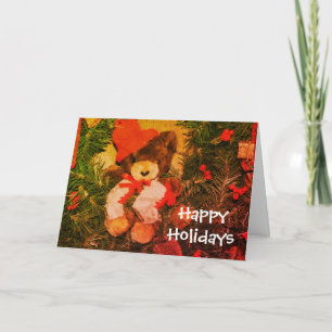 Bär auf Kranz Weihnachtsfeiertag Anpassbare Karte