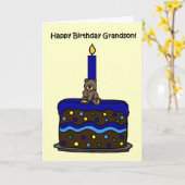 Bär auf Kuchen Enkel Geburtstag Karte (Gelbe Blume)